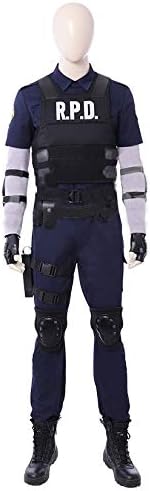 nihiug Resident Evil Reset Edition Anime game COS clothing Lyon vest full cosplay costume custom Halloween costume,Black-XXXL
