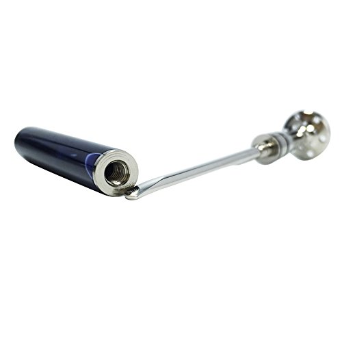 FULUSHOU 2 In 1 Club Type Tobacco Pipe Metal Pressure Bar Cleaning Tool Blue Acrylic Color , Baseball Bar Type