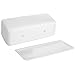 14-Inch Unglazed Rectangular Modern Ceramic Succulent Planter Pot, Window Box with Saucer, Matte White