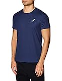 ASICS Silver Short Sleeve Run Top, Peacoat, Large