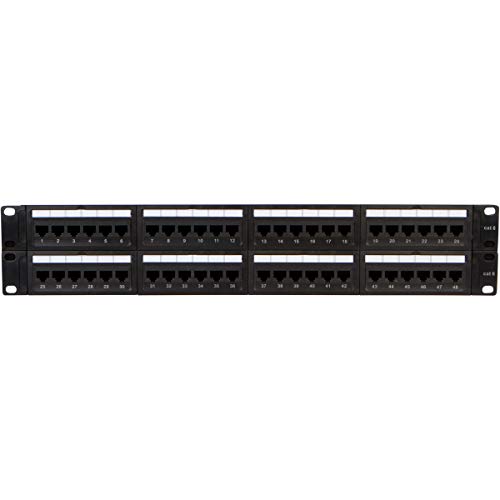 Buyer's Point 48 Port Cat6 RJ45 Patch Panel | Built for Rack or Wall Mount Cable Management w/Punch Down Tool, Server Compatible with Cat 3/4/5/5e/6 — 1 Pack