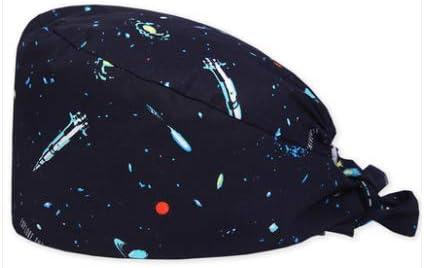 Unisex Adjustable Surgical Hat Scrub Cap with Sweatband for Ponytail Chemo Cap Surgical Cotton Cap(#03)