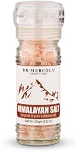 Dr. Mercola Himalayan Crystal Cooking Salt with Grinder, About 67 Servings (3.52 oz), Non GMO, Gluten Free, Soy Free