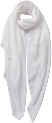 Plain Colour Ladies Scarf Shoulder Wrap Wedding Bridal Shawl Sequin Sparkle Line Detail Soft Feel, Large Size