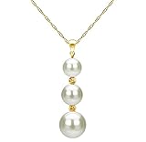 Freshwater Cultured Pearl Pendant Necklace for Women Valentines Day Gifts Jewelry (Choice of Pearl Colors and Metal Type)