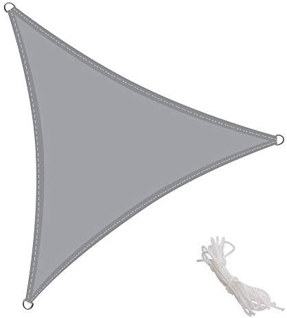 KingShade 5x5x5m Triangle PES Waterproof Sun Shade Sail, UV Protection Perfect for Garden Balcony and Patio, Gray