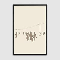 Framed Canvas Wall Art Minimalistic Painting Canvas Prints Home Artwork Decoration for Living Room,Bedroom - 16x24 inches