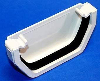 Marshall Tufflex External Stop End for 114mm Squareline Gutter System RWSE1 White, Black, Brown, Clay Brown (White)