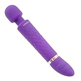 Luxsire Massager Wand Handheld Electric Cordless Therapeutic Dual-Pleasure Multi-Speed Wireless Waterproof USB Rechargeable Purple