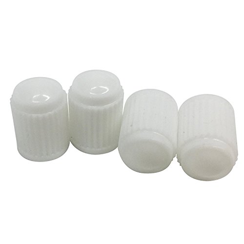 image for Godeson White Plastic Valve Cap For kinds of cars, trucks, bikes Schar