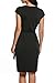 Women's Classic Cap Sleeve V-Neck Draped Tie-Belt Cocktail Wrap Dress Black XX-Large