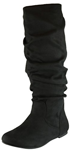 Women's Round Toe Slouchy Knee-High Flat Boot