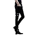 Meilaier Mens Black Zipper Pencil Pants Slim Fashion Jeans for Men