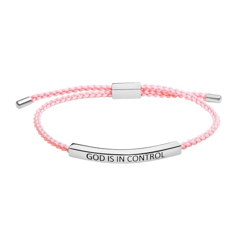 Pingyongchang God Is In Control Inspirational Bracelets for Women,Christian Faith Handmade Letter Braided Bracelets Adjustable Stainless Steel for Men Easter Christmas Birthday Gifts-T at Amazon