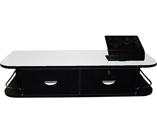 InkBed Locking Wall Mount Tattoo Station with Stainless Steel Top Machine Holder & 4 Port Power Strip