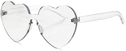 OLINOWL Heart Oversized Rimless Sunglasses
