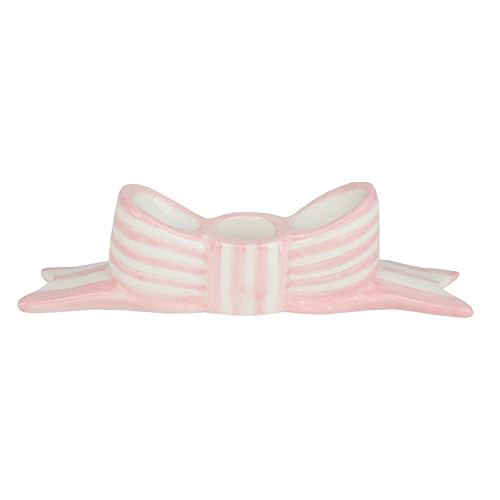 Talking Tables Handgeschilderde Roze Boog Keramische Kaars Houder Decoratieve Tafel Accessoire voor Diners Valentijnsdag Tafels Planken en Mantels Glans Geglazuurde Afwerking Giftable Centrepiece Home