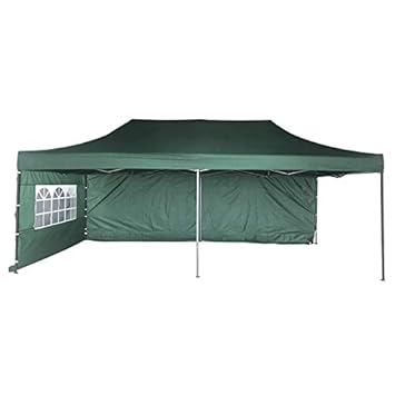 DeFacto® Pavillon 3x6m Faltpavillon Gartenzelt ? Popup ? PVC -100% wasserdicht ? 3- Seitenwand (2 volle Wand 1 Fenster) ? Tra
