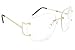 CY SUN OVERSIZE RIMLESS CLASSIC VINTAGE RETRO Style EYE GLASSES Gold Frame (Gold, Pink) (Gold, Clear)