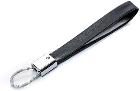EDINSY Paracord PU Leather Key Ring Gift Keychains for Men and Women Gray