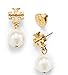 Tory Burch Logo Pearl Drop Earrings