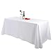 Waysle Rectangle Tablecloth - 90 x 156 Inch - White Rectangular Table Cloth for 8 Foot Table in Washable Polyester - Great for Wedding, Restaurant, Party, Banquet Decoration