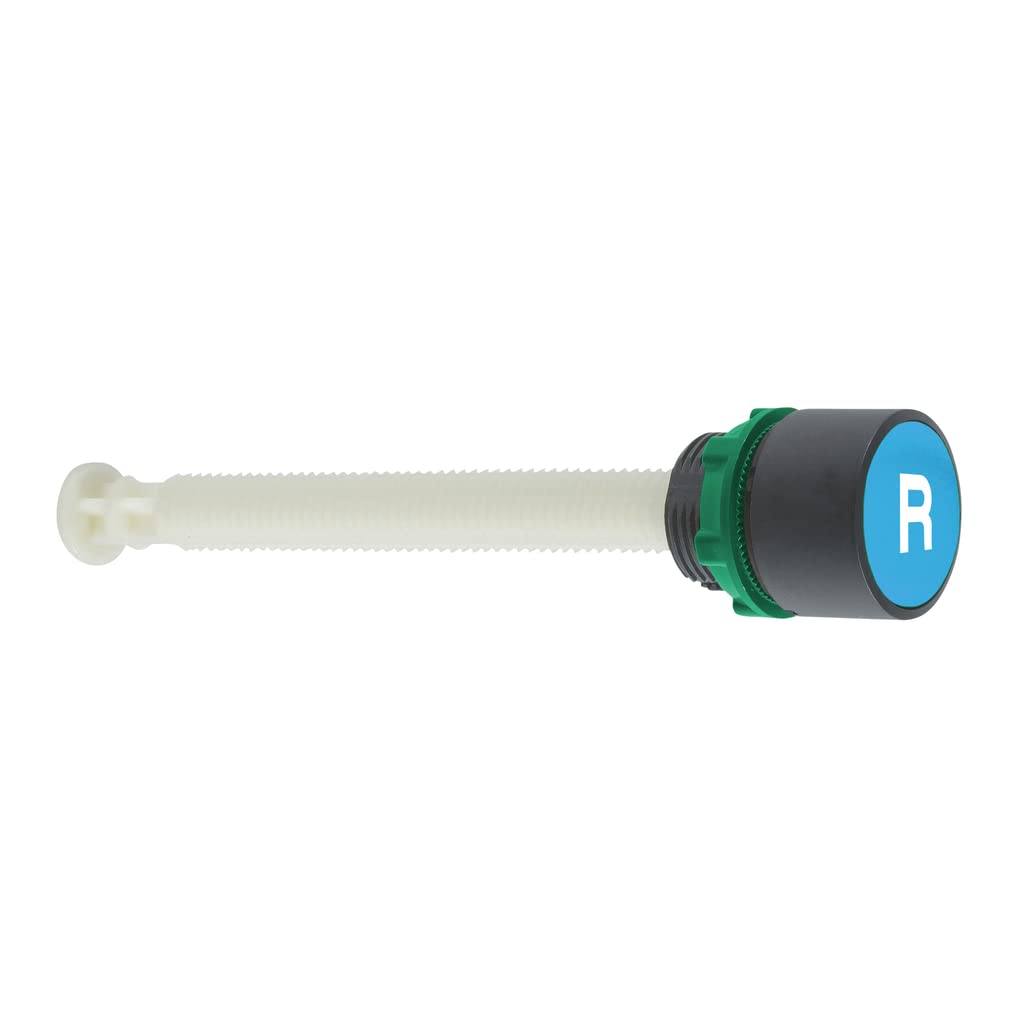 Schneider Electric Harmony XB5 - Manual Overload Reset Push Button Switch, for 17…120 mm Actuation Distance, Plastic, 22 mm Mount, Marked R, Flush Operator Profile, XB5AA86102, Blue