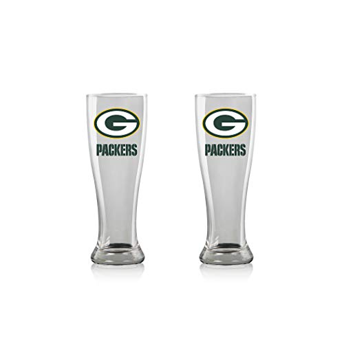 Duck House NFL Green Bay Packers Unisex Pilsner Glass Setpilsner Glass Set, Clear, 16 oz/ea