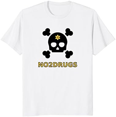 No to Drugs Large Skull Crossbones Anti-Drug Light T-Shirt