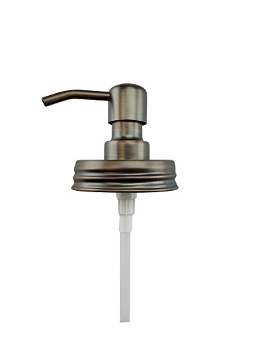 Nighthawk 2 Pack Oil Rubbed Bronze Mason Jar Soap/Lotion Dispenser with Matching Lid | Rust Proof Made of Stainless Steel | Bathroom/Kitchen Accessories - (Jars Not Included)