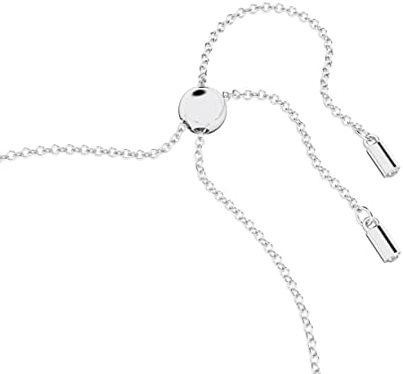 Pulseira swarovski infinity para mulheres, com símbolo do infinito e coração, cristais brancos, banhado a ródio, coleção swarovski infinity