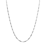 925 Sterling Silver 2 MM Singapore (Twisted Curb) Chain Italian Lightweight Strong - Lobster Claw Clasp 16-30