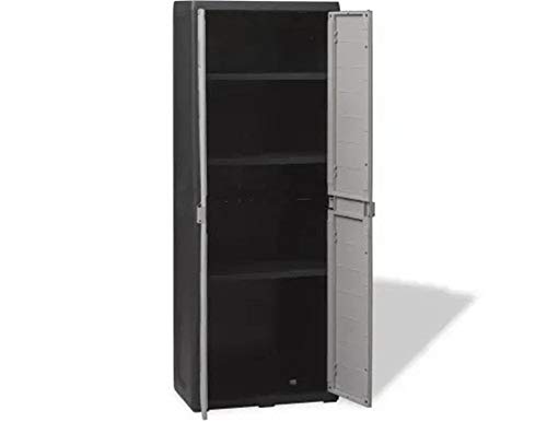 te Freistehender Gartenschrank, abschließbarer Außenschrank, Gartenschuppenschrank mit 3 Ablagen für Terrasse, Werkzeug… – Bild 3