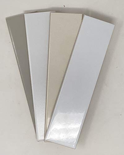 Subway Tile 2 X 8 Set of 4 Samples, (White Gloss/White Matte/Gray/Bone)
