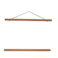 Ciglow Poster Hanger, 4 Size Wood Modern Magnetic Wooden Photo Frame/Picture/Canvas Painting/Poster Hanger DIY Prints Artwork Hanger Teak(50cm)