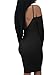 BEAGIMEG Women's Sexy V Neck Long Sleeve Bodycon Midi Party Club Dress, Black, Small