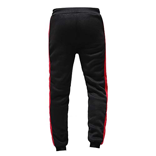 Clearance! Men's Colorblock Activewear Tracksuits Hoodie & Pants Set Full Zip Jogging Sweatsuit Sportswear (Red (Only Pant), M) - Thumbnail 3