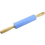 Rolling Pin, YYP Non-Stick Silicone Surface Rolling Pin, Wooden Rolling Pin Handle for Rolling Dough, Baking, Large Size