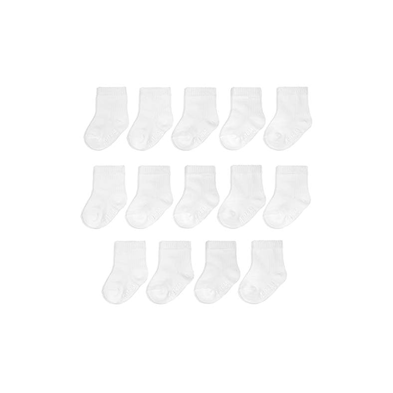 Fruit of the Loom Baby 14-Pack Grow & Fit Flex Zones Cotton Stretch Socks – Unisex, Girls, Boys