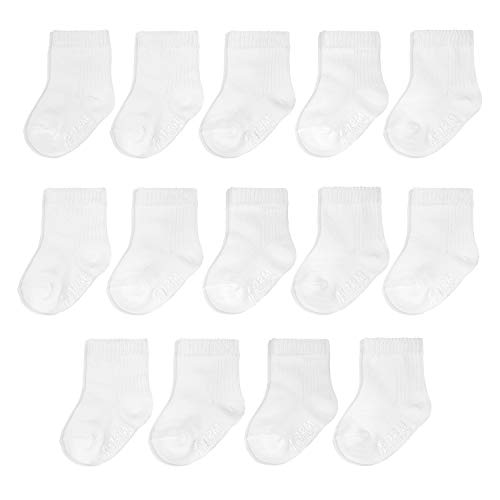 Fruit of the Loom Baby 14-Pack Grow & Fit Flex Zones Cotton Stretch Socks – Unisex, Girls, Boys