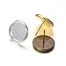 Kissitty 3 Colors Brass Post Stud Earrings Set Blank Flat Round Bezel Tray Cabochon Setting Fit for 12mm (30Pcs)