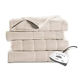 Sunbeam Electric Heated Fleece Blanket (Full, Seashell)