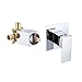 KES BRASS Shower Faucet Body Valve and SOLID Stainless Steel Trim Square Concealed Replacement for Bathroom Showering System, Polished Chrome L6711