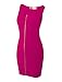 TAM WARE Women Slim Fit Zip Up Bodycon Mini Dress TWCWD079-HOTPINK-US S
