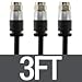 Mediabridge™ Coaxial Cable (3 Feet) with F-Male Connectors – Dual Shielded - Flex Series - Digital Audio/Video Cable - Black - 3 Pack (Part# CJ03-MBF-N1X3)