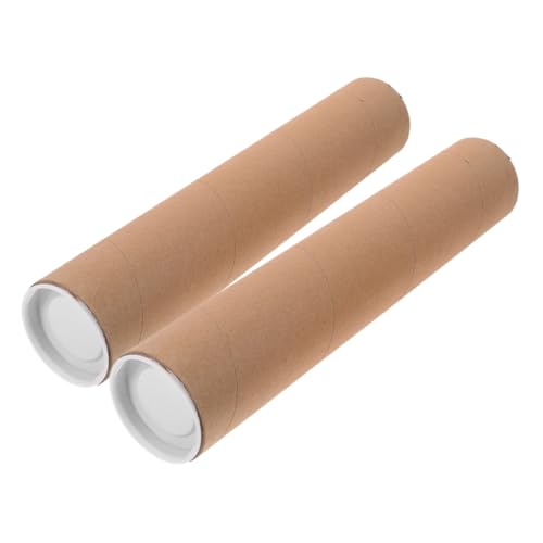 LIGHTAOTAO 2pcs Kraft Mailing Tubes with Caps Heavy-Duty Paper Rolls for Shipping and Storing Documents Posters and Art Sturdy Storage Solution for Crafting and Mailing