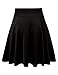 DRESSIS Women's Basic High Waist Pleated Knee Length Midi Skater Skirt