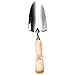 Cate’s Garden Hand Trowel - Dig, Shovel and Plant - Heavy Duty Stainless Steel Garden Spade Tool, Smooth Vintage-Style Natural Ash Wood Handle and Leather Strap