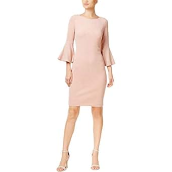 Calvin klein bell sleeve sheath dress blush dresses