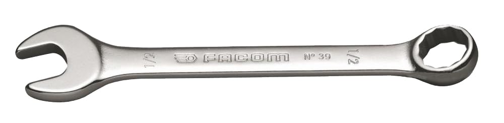 FACOM Combination Spanner, Short, 12 Point, 7/16, 1 Piece, 39.7/16